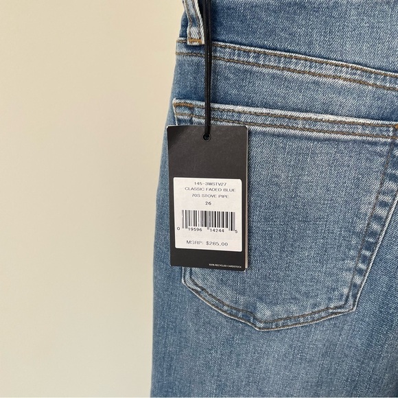 RE/DONE Classic Faded Blue Slim Leg 70s High-Rise Stove Pipe Jeans NWT Size 26 - Picture 9 of 12